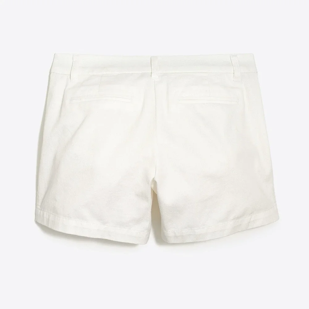 NWT!!‎ J. CREW Factory 5" Classic Chino Shorts Solid White Pockets Preppy 12 - Picture 12 of 15